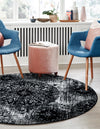 Riviera Elegance Collection Area Rug -  Monaco (Black) Round Black  lifestyle 3