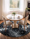 Riviera Elegance Collection Area Rug -  Monaco (Black) Round Black  lifestyle 9