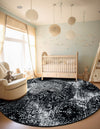 Riviera Elegance Collection Area Rug -  Monaco (Black) Round Black  lifestyle 10