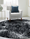 Riviera Elegance Collection Area Rug -  Monaco (Black) Round Black  lifestyle 11