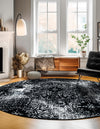 Riviera Elegance Collection Area Rug -  Monaco (Black) Round Black  lifestyle 12