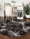 Riviera Elegance Collection Area Rug -  Monaco (Black) Round Black  lifestyle 47