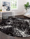 Riviera Elegance Collection Area Rug -  Monaco (Black) Round Black  lifestyle 48
