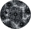 Riviera Elegance Collection Area Rug -  Monaco (Black) Round Black Main