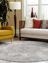 Riviera Elegance Collection Area Rug -  Monaco (Light Gray) Round Light Gray  lifestyle 7