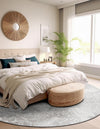 Riviera Elegance Collection Area Rug -  Monaco (Light Gray) Round Light Gray  lifestyle 27