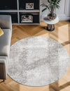 Riviera Elegance Collection Area Rug -  Monaco (Light Gray) Round Light Gray  lifestyle 32