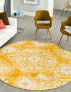 Riviera Elegance Collection Area Rug -  Monaco (Yellow) Round Yellow  lifestyle 0
