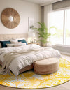 Riviera Elegance Collection Area Rug -  Monaco (Yellow) Round Yellow  lifestyle 16