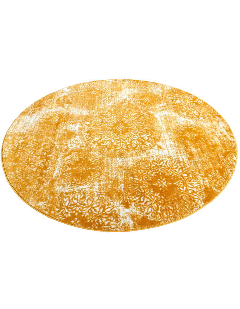 Riviera Elegance Collection Area Rug -  Monaco (Yellow) Round Yellow  lifestyle 42