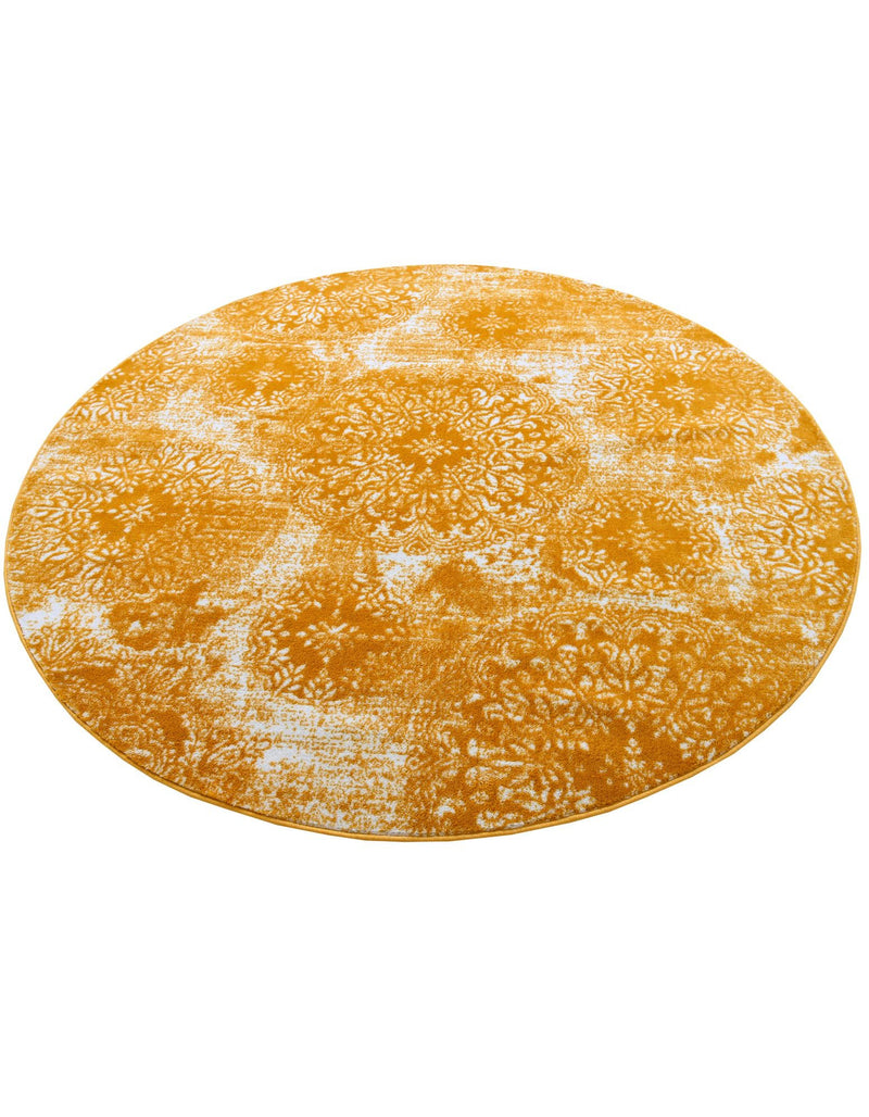 Riviera Elegance Collection Area Rug -  Monaco (Yellow) Round Yellow  lifestyle 43