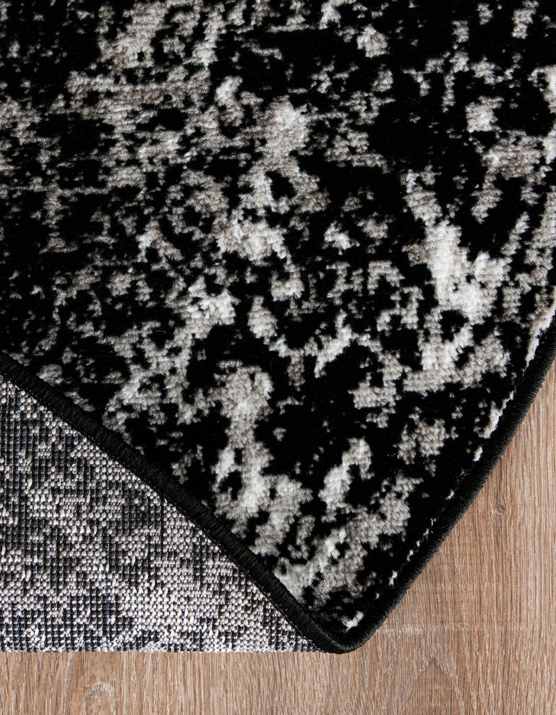 Riviera Elegance Collection Area Rug - Antibes (Black) Round Black  lifestyle 43