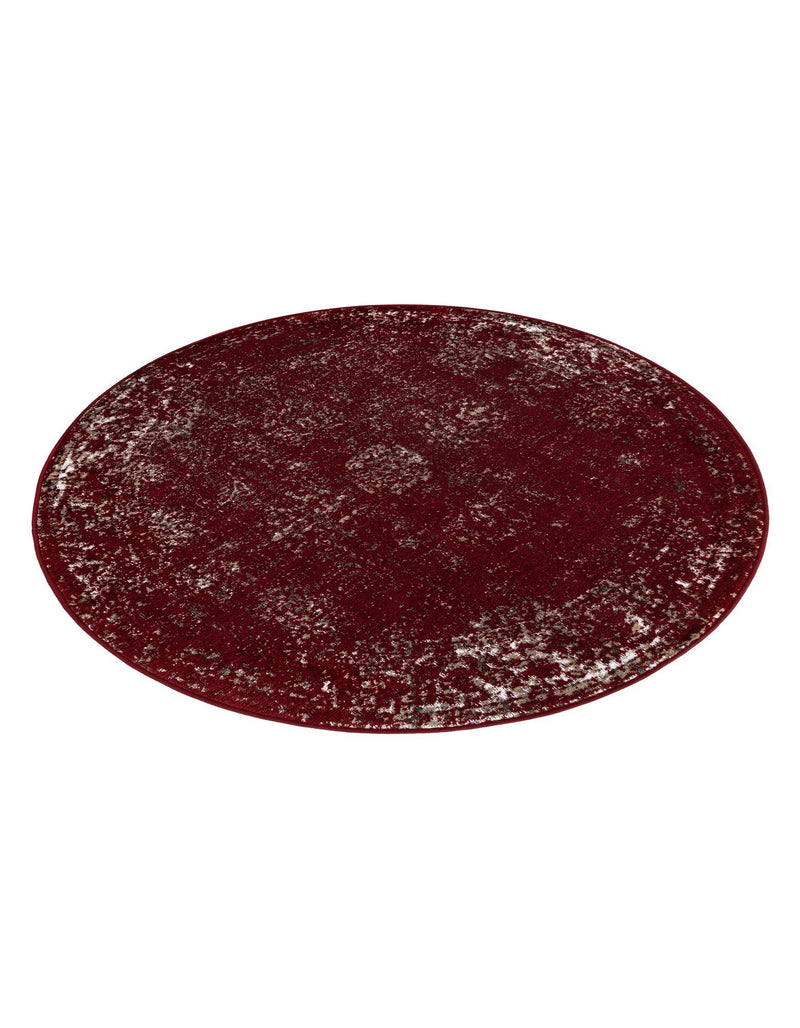 Riviera Elegance Collection Area Rug - Antibes (Burgundy) Round Burgundy  lifestyle 59
