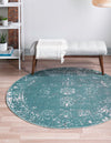 Riviera Elegance Collection Area Rug - Antibes (Turquoise) Round Turquoise  lifestyle 36