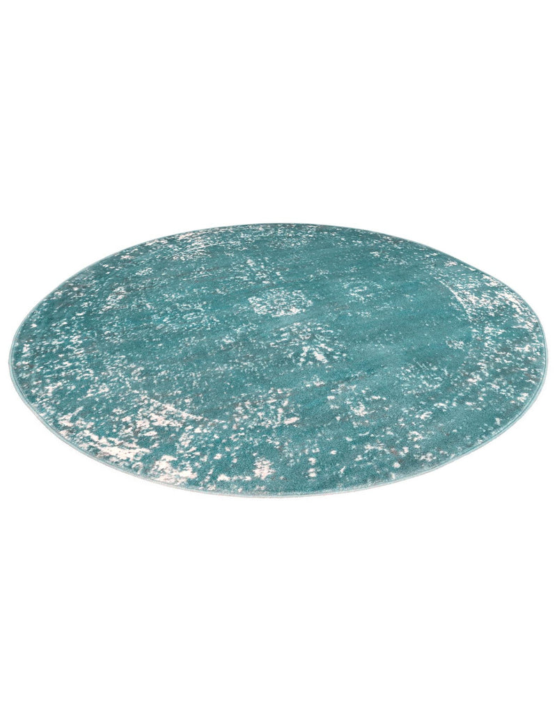 Riviera Elegance Collection Area Rug - Antibes (Turquoise) Round Turquoise  lifestyle 38