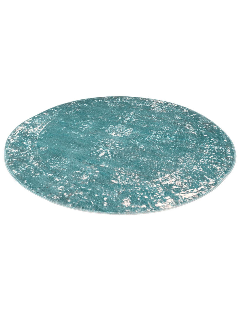 Riviera Elegance Collection Area Rug - Antibes (Turquoise) Round Turquoise  lifestyle 39