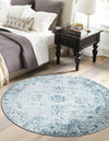 Riviera Elegance Collection Area Rug - Antibes (Light Blue) Round Light Blue  lifestyle 7