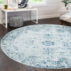 Riviera Elegance Collection Area Rug - Antibes (Light Blue) Round Light Blue  lifestyle 34