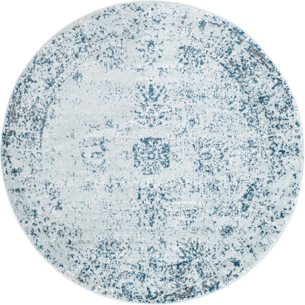 Riviera Elegance Collection Area Rug - Antibes (Light Blue) Round Light Blue Main