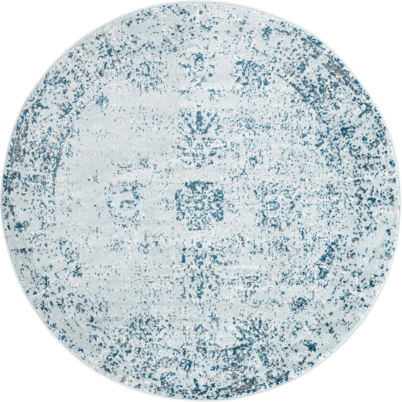 Riviera Elegance Collection Area Rug - Antibes (Light Blue) Round Light Blue Main