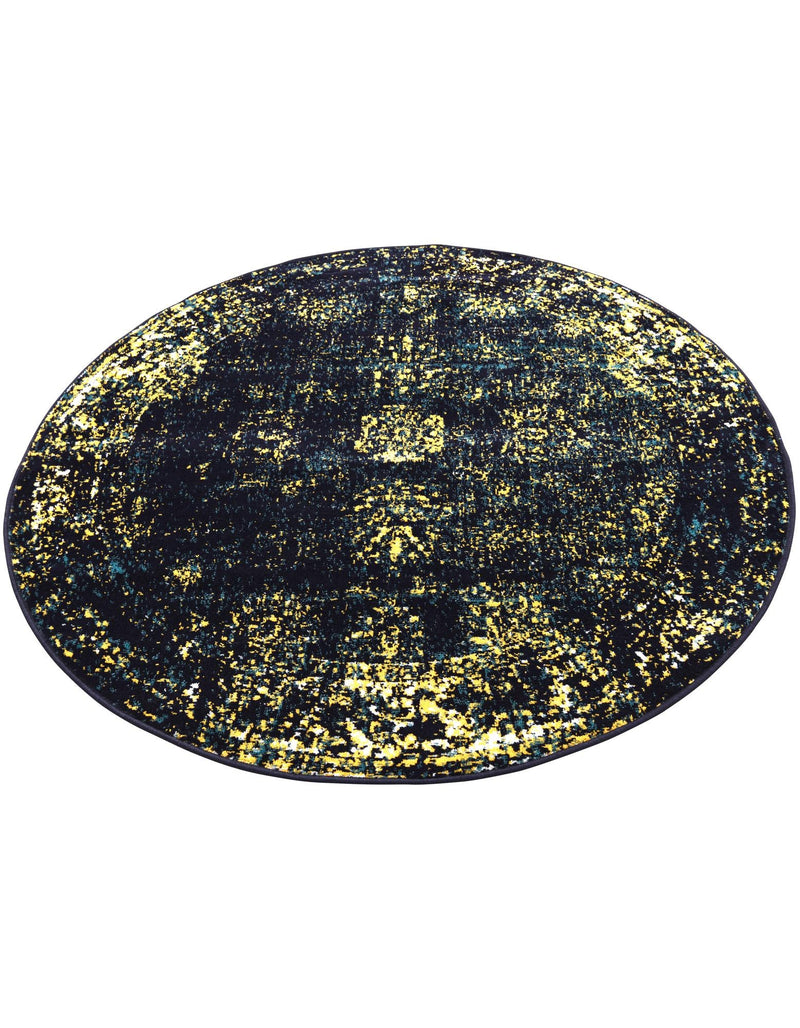 Riviera Elegance Collection Area Rug - Antibes (Navy Blue) Round Navy Blue  lifestyle 43