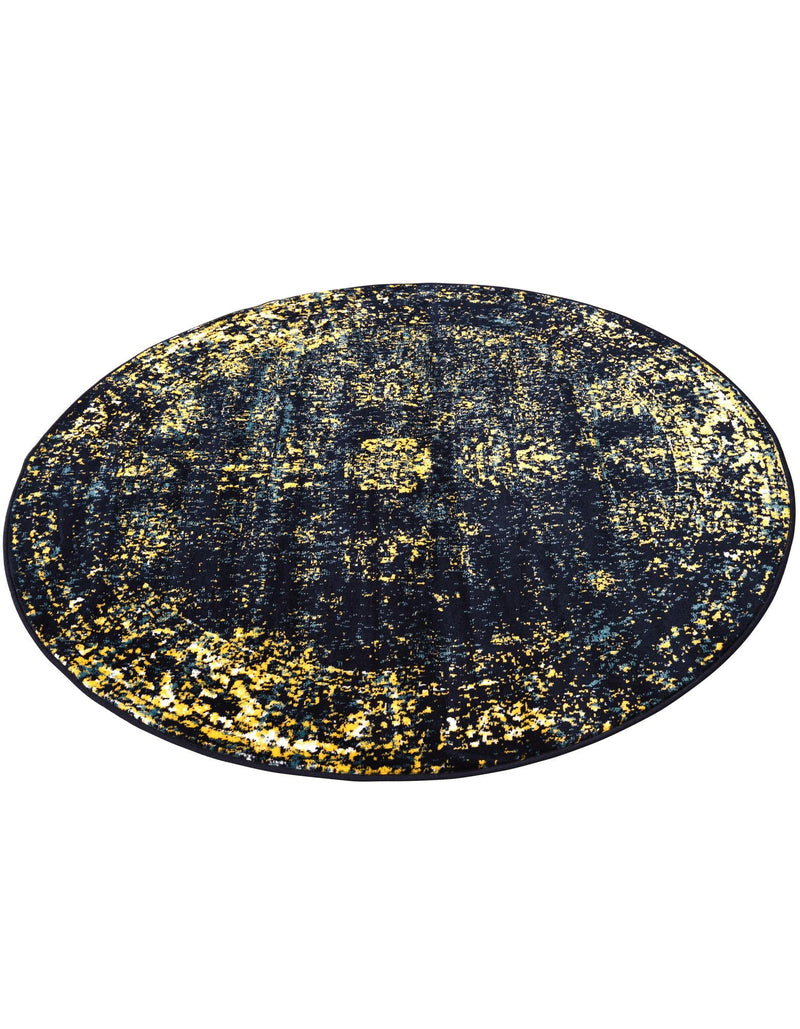 Riviera Elegance Collection Area Rug - Antibes (Navy Blue) Round Navy Blue  lifestyle 44