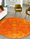 Riviera Elegance Collection Area Rug - Antibes (Orange) Round Orange  lifestyle 5
