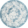 Riviera Elegance Collection Area Rug -  Menton (Blue) Round Blue Main