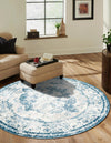 Riviera Elegance Collection Area Rug -  Menton (Blue) Round Blue  lifestyle 18