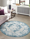 Riviera Elegance Collection Area Rug -  Menton (Blue) Round Blue  lifestyle 21