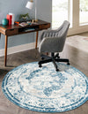 Riviera Elegance Collection Area Rug -  Menton (Blue) Round Blue  lifestyle 23