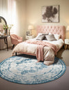 Riviera Elegance Collection Area Rug -  Menton (Blue) Round Blue  lifestyle 32