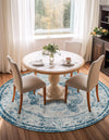Riviera Elegance Collection Area Rug -  Menton (Blue) Round Blue  lifestyle 35