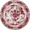 Riviera Elegance Collection Area Rug -  Menton (Burgundy) Round Burgundy Main