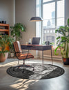 Riviera Elegance Collection Area Rug -  Menton (Gray) Round Gray  lifestyle 29
