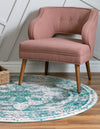 Riviera Elegance Collection Area Rug -  Menton (Turquoise) Round Turquoise  lifestyle 45