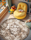 Riviera Elegance Collection Area Rug -  Menton (Light Brown) Round Light Brown  lifestyle 4