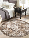 Riviera Elegance Collection Area Rug -  Menton (Light Brown) Round Light Brown  lifestyle 7