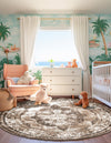 Riviera Elegance Collection Area Rug -  Menton (Light Brown) Round Light Brown  lifestyle 10