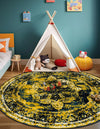 Riviera Elegance Collection Area Rug -  Menton (Navy Blue) Round Navy Blue  lifestyle 11