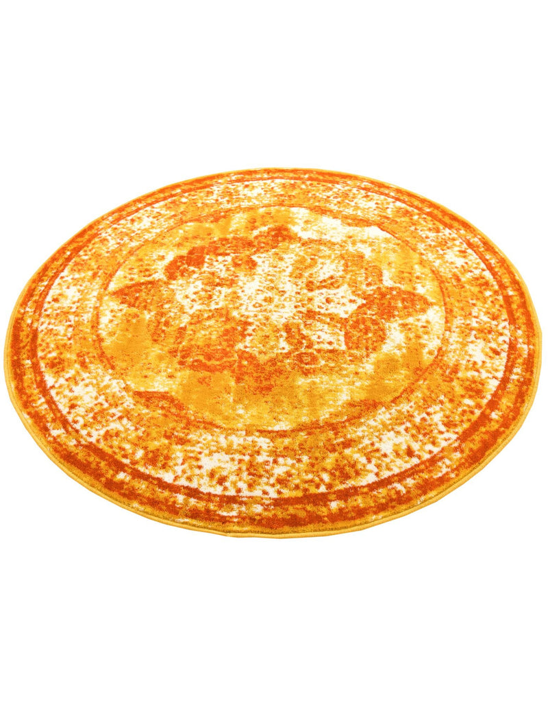 Riviera Elegance Collection Area Rug -  Menton (Orange) Round Orange  lifestyle 47