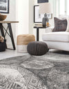 Riviera Elegance Collection Area Rug -  Nice Round Dark Gray  lifestyle 3
