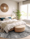 Riviera Elegance Collection Area Rug -  Nice Round Dark Gray  lifestyle 17