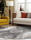 Riviera Elegance Collection Area Rug -  Nice Round Dark Gray  lifestyle 24
