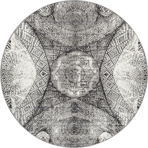 Riviera Elegance Collection Area Rug -  Nice Round Dark Gray Main