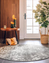 Riviera Elegance Collection Area Rug -  Vence Round Dark Gray  lifestyle 11