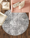 Riviera Elegance Collection Area Rug -  Vence Round Dark Gray  lifestyle 19