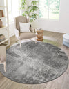 Riviera Elegance Collection Area Rug -  Grasse Round Dark Gray  lifestyle 0