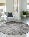 Riviera Elegance Collection Area Rug -  Grasse Round Dark Gray  lifestyle 6