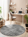 Riviera Elegance Collection Area Rug -  Grasse Round Dark Gray  lifestyle 24